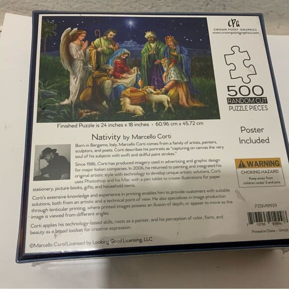 "Nativity"  Marcello Corti 500 pcs. puzzle Brand New  And Sealed Poster Included - Picture 4 of 4